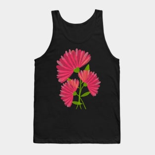 Pink Watercolor Calendula Flowers Tank Top